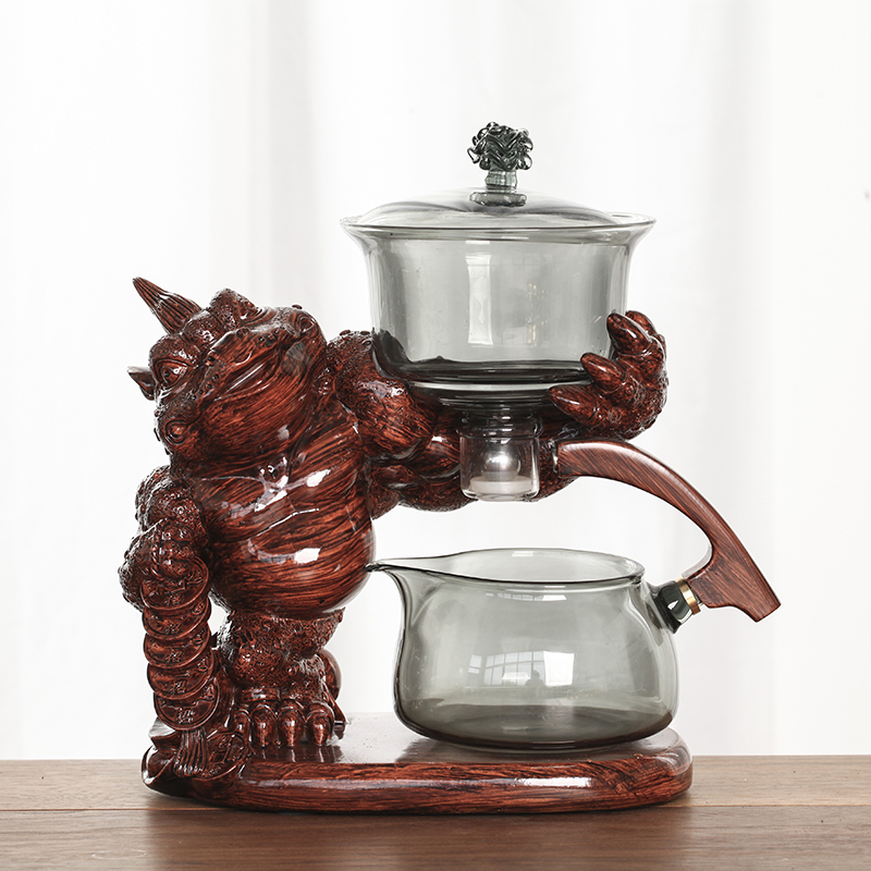 【茶具就找容山堂】2024新品入荷，独霸金蟾玻璃懒人自动茶具，帶您體驗全新的茶飲享受！