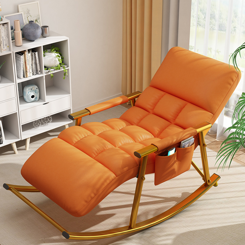 時尚懶人沙發搖椅！可坐可躺，靠背即腳踏五檔調節 雪橇式搖椅，蜂窩靠背設計舒適感更強