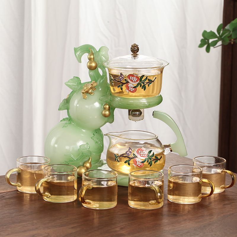 【茶具就找容山堂】全新上市【福壽滿堂】仿玉色磁吸自動茶具 ！